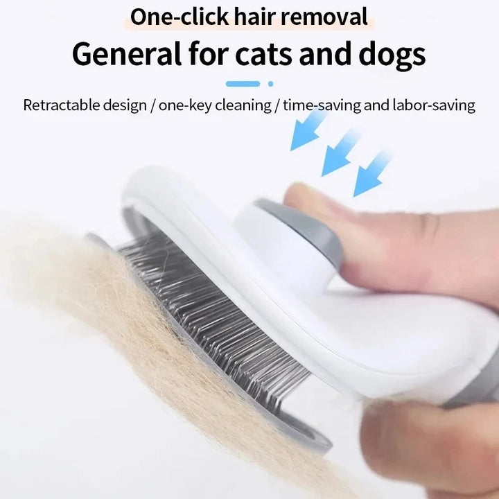 Self-Cleaning Slicker Brush for Pets: Hair Removal Comb